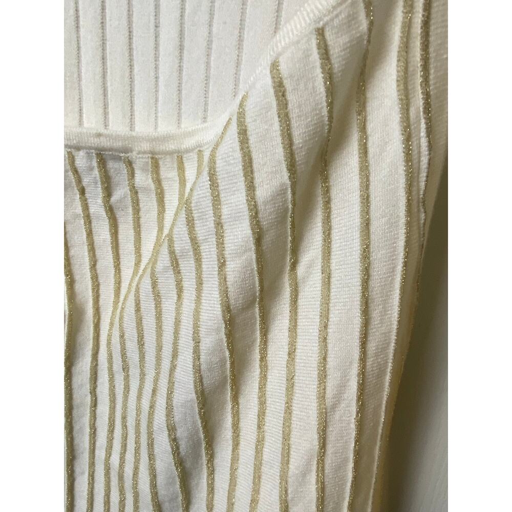 Princess Polly Leon White Gold Striped Open Back Bodycon Mini Dress Size M/L - Picture 6 of 10